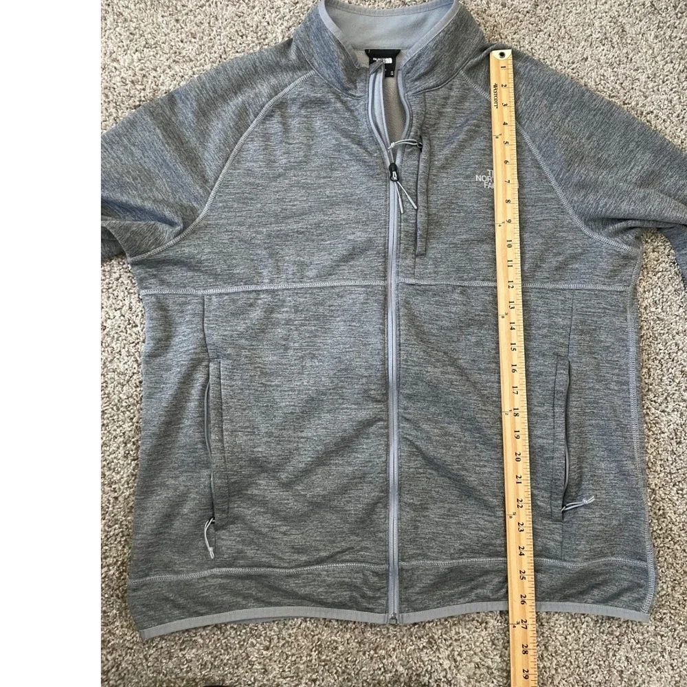 The North Face Mens XL Canyonlands Glacier Full Zip Jacket Gray Heathered Fleece
